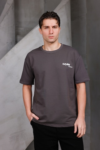 Erkek Baskılı Oversize Bisiklet Yaka 2 İki İplik Kompakt T-shirt Kahverengi