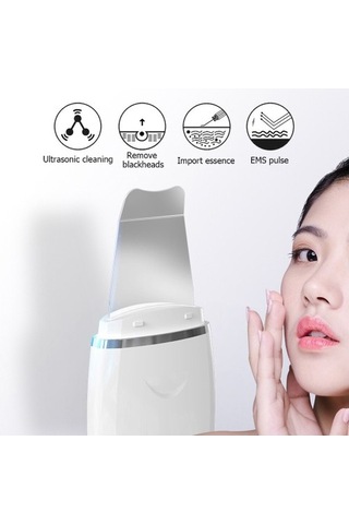 Ultrasonik Cilt Scrubber Akne Ve Siyah Nokta Temizleyici Yüz Peeling Spatula Gözenek Arındırma Aracı 7454