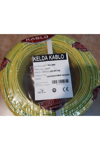 100 METRE 4 MM CCA NYAF ELEKTRİK KABLOSU - SARI
