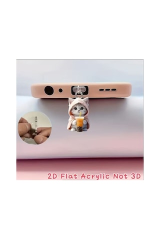 Aleylife 2d Telefon Charm Androıd Apple Uyumlu iOS Toz Koruması Sevimli Kediler