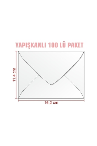 Zarf 100'lü 114x162 Ebat Mektup Zarfı Para Zarfı Davetiye Zarfı