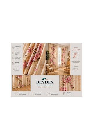 2 Adet 140x260 Cm Ölçüsünde Şık Dekoratif Fon Perde Koleksiyon Pembe