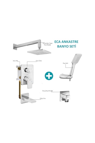 Eca Ankastre Gömme Banyo Bataryası + Duş Seti