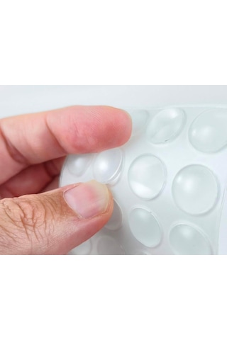 Furndiy Şeffaf 72 Parça Kendinden Yapışkanlı Ses Kesici - Cam Masa Pabucu - Çekmece Ve Dolap Kapısı İçin Yumuş Çok Renkli