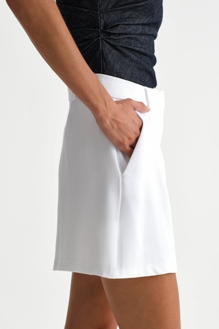 Açelyaokcu Premium Lowry Wide Leg Midi Boy Dokuma Şort Beyaz