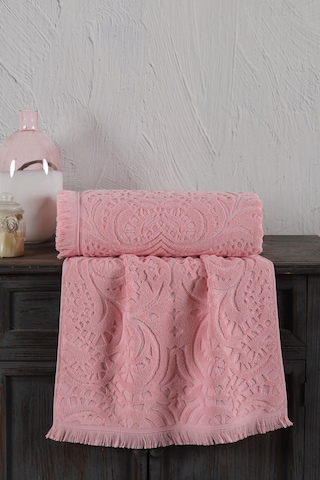 Varol Jacquard %100 Pamuk El Havlusu 50x90cm Pudra-50x90cm Pudra