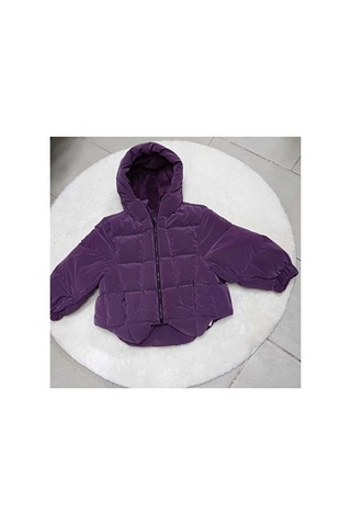 Bubiee Baby Mor Kapüşonlu Kız Çocuk Şiş Mont