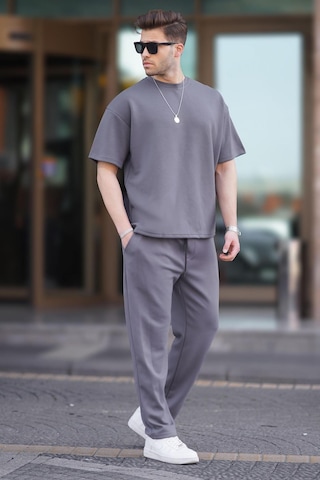 Madmext Füme Oversize Kısa Kollu Eşofman Takımı 5954-füme Füme