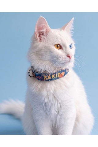 Desenli Kedi Boyun Tasması, Kişiye Özel İsimli Kedi Tasması, Büyük Ve Küçük Kediler İçin Ayarlanabilir, Desen Seçenekli Lacivert Diğer