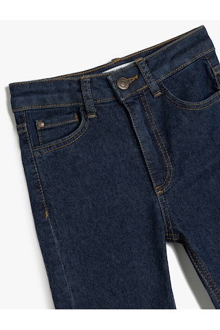 Koton Ayarlanabilir Lastikli Pamuklu Denim Pantolon Dark Indıgo 5skb40016td Koyu İndigo