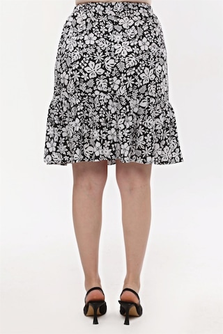 Nurören Midi Boy Viskon Kumaş Çiçek Desenli Etek