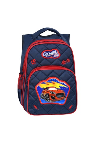 Waddell Lisanslı Araba Desenli Emboss İlköğretim Okul Sırt Çantası Ve Beslenme Çantası