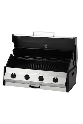 Cadac Meridian 4b Ankastre Gazlı Barbekü - 4 Çelik Brülörlü, Termometreli Kapak, Dış Mekan Kullanımına Uygun Siyah