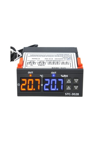 Stc-3028 Lcd Ekranlı Nem Sıcaklık Kontrol Termostatı 12V Stc 3028