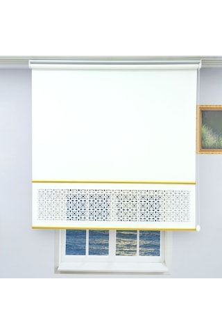 Lazer Kesim Stor Perde - Gold Lama Detaylı 001