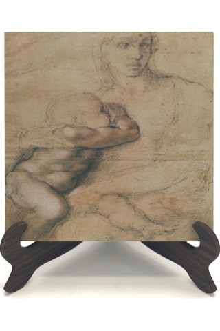 Eskiz Çizim Leonardo Da Vinci Baskılı Mdf Masaüstlük 10x10