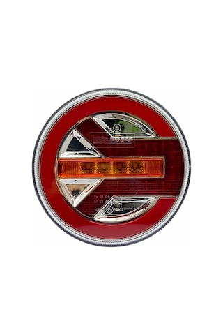 Wolfram 12v-24v Stop Lambası Yuvarlak Neon Ledli-kayar Sinyalli 3 Fonksiyonlu 140 35 Mm E9 Sağ
