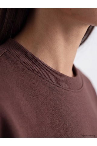 LC Waikiki Lc Waıkıkı Kahverengi Soft Touch Kadın Sweatshirt Tunik