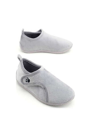 Gezer Kışlık Kız Çocuk Rahat Taban Cırt Cırtlı Ayarlanabilir Ev Okul Kreş Panduf Ayakkabı Gri