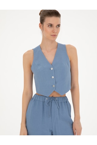 Pierre Cardin Kadın İndigo Yelek Dokuma 50288563-vr028 Indigo