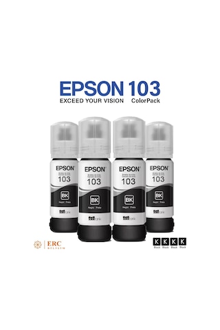 Epson 103 EcoTank L3266 Dörtlü Siyah Mürekkep Kartuş Seti