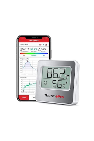 ThermoPro TP357 Akıllı İç Mekan Sıcaklık ve Nem Ölçer Termometre - T09414