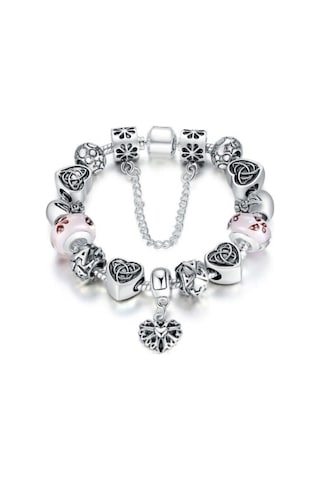 2019 Collection Charm Bileklik + Ahşap Kutu Gümüş Gümüş