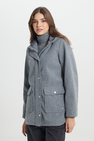 Regular Fit Normal Kesim Kapüşonlu Gri Parka Ceket W242742035 Gri