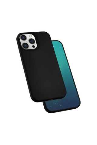 Apple Uyumlu iPhone 13 Pro Max Kılıf Zore Silk Silikon Siyah