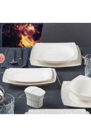 GÜRAL CAROLİNE 54 PARÇA 12 KİŞİLİK YEMEK TAKIMI 6335