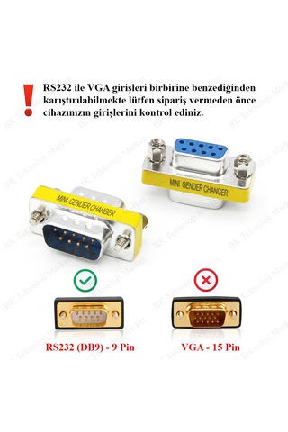 9 Pin Rs232 Db9 Pin Erkek-dişi Seri Kablo Cinsiyet Değiştirici