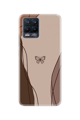 Realme 8 - 8 Pro Kılıf Boutique Baskılı Resimli Kahve Kelebek Pcode -038