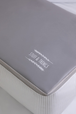 Ocean Home Textile 3'lü Büyük Boy Gri Renk Stuff & Things Baza Altı Hurç Set