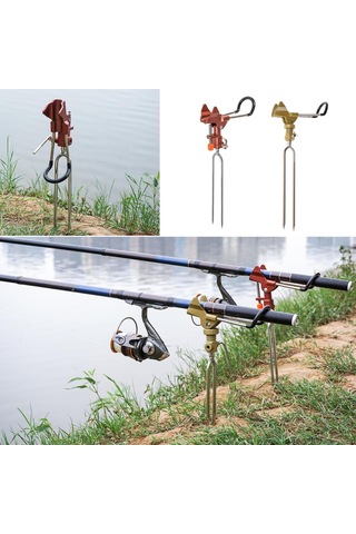 1/2 Olta Kamışı Tutucu Olta Kamışı Nehir Raf Standı Ayarlanabilir Turuncu A Stili 37 Cm 1 Set