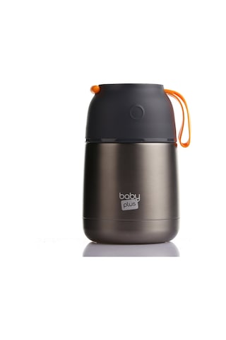 Baby Plus Vakumlu Çift Taraflı Mama Termosu 450 ML Gri