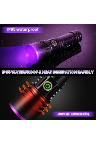 Ebitda 20w 365nm Güçlü Mor Uv Işık Feneri, Evcil Hayvan İd Ve İyileştirme Altın