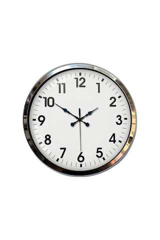 Krom Elegance 40 Cm Metal Standart Duvar Saati Krom