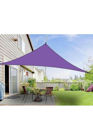 Açık Güneşlik Üçgen Gökyüzü Ekranı Basit Güneş Koruma Gölgelik, Boyut: 4x4x4m Rastgele Renk Çok Renkli