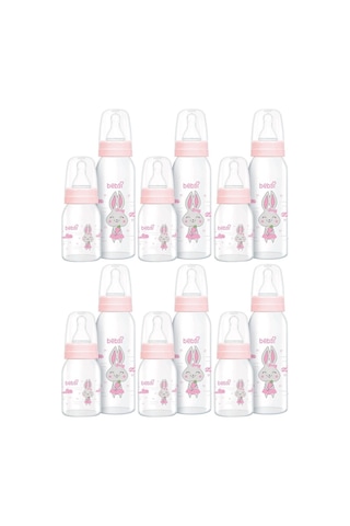 Bebsi Cam Biberon Seti Pembe 250ml+125ml 6 Lı Set