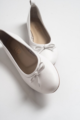 Luvishoes Cilt Kadın Babet Ayakkabı 01 Beyaz