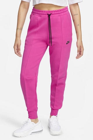 Nike Sportswear Tech Fleece Standart Fit Mid Rise Jogger Kadın Eşofman Altı Fuşya Fuşya