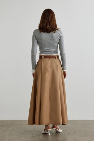Suud Collection Camel Ball Volümlü Uzun Etek