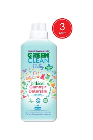 U Green Clean Baby Organik Lavanta Yağlı Bitkisel Çamaşır Deterjanı 3 x 1 L
