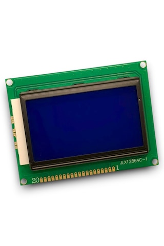 128x64 Lcd Modül Mavi Beyaz - Jlx12864c-1-cob - St7920 - 1 Adet