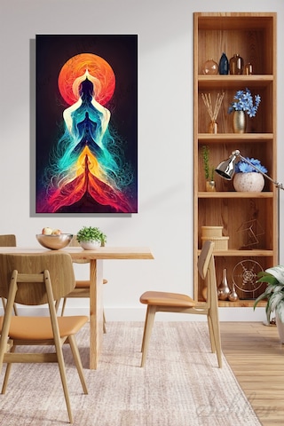 Panoramik Dikey Kanvas Duvar Tablosu Tekli Salon Mutfak Yatak Odası Ofis Kundalini Çakra