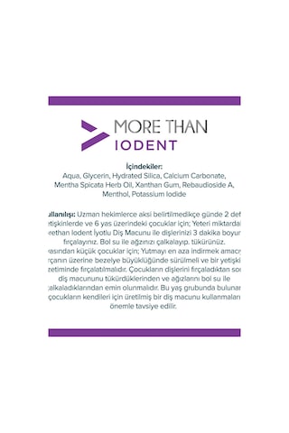More Than Iodent Diş Macunu 100 Ml