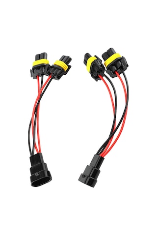 Reedark 2 Adet 9005/9006 Araç Farı Dönüştürme Kablosu - Ana'dan Çocuk'a Birden İkiye Bölücü, Çift Xenon Projeksiyon Uyumlu, Plug & Play Montaj