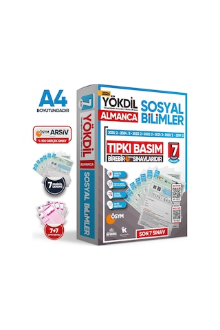2026 YÖKDİL Almanca SOSYAL BİLİMLER ÖSYM Çıkmış Soru Tıpkı Basım 7li Deneme Paketi Türkiye Geneli
