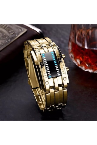 Skmei Gold Renk Led Işıklı Tasarım Kol Saati 145783463