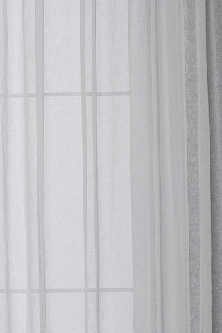 Gauze Fabric Design Folded Keten Plus Ekru Tül Perde 200 X 250 - Seyrek Pile 1 X 2 Çok Renkli